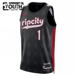 Portland Trail Blazers Trikot Anfernee Simons Nike 2024-25 City Edition Schwarz Swingman - Kinder